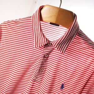 Polo Ralph Lauren Golf Performance Candy Stripe Lightweight Mens L Short Sleeve